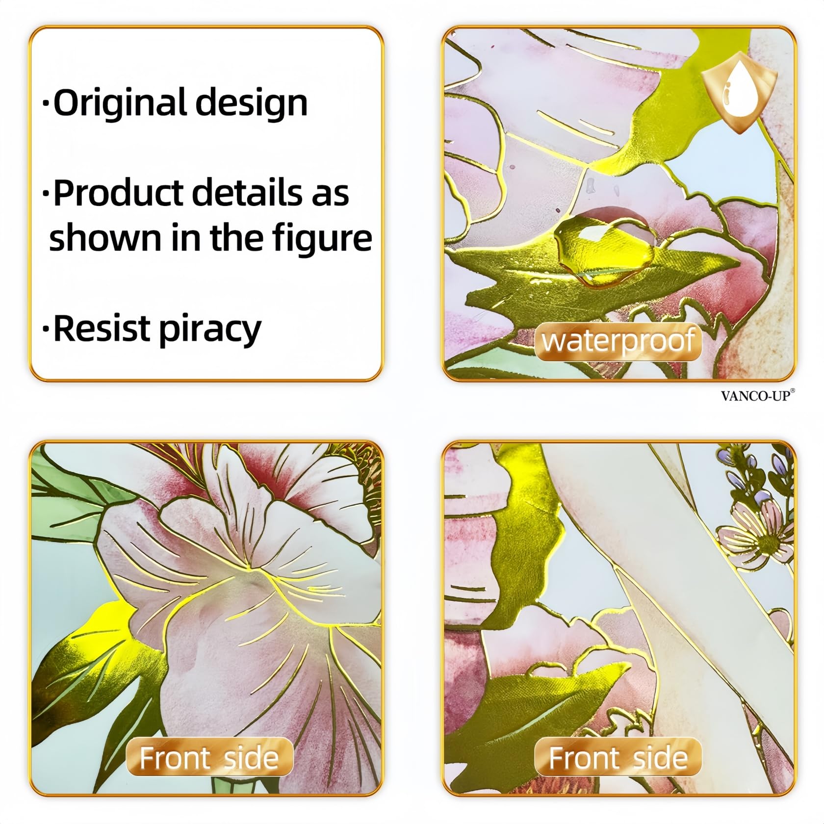 Lekabee Golden Flower Fairy Wall Stickers, Floral Butterfly Wall Decal, Girls Bedroom Baby Nursery Kids Room Wall Decor (Style_A) - Image 4