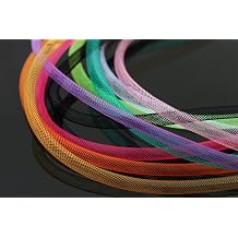 Tigofly 9 pcs assorted Plain Colors&Sizes 6mm/8mm Mylar Tinsel Mesh Tube 1m Length Fly Tying Materials