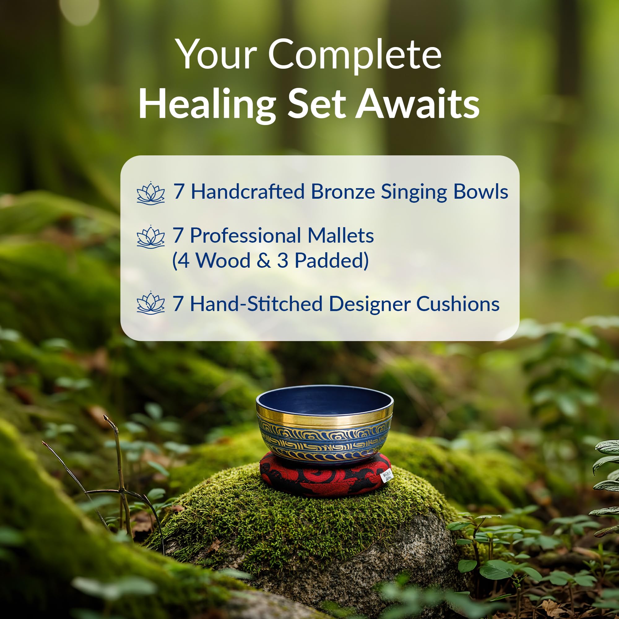 Ciotola Tibetana E Campana Sonora Per Meditazione – Set 7 Chakra, Guarigione Sonora Con Timer E Modalità Regolabili, Regalo Perfetto