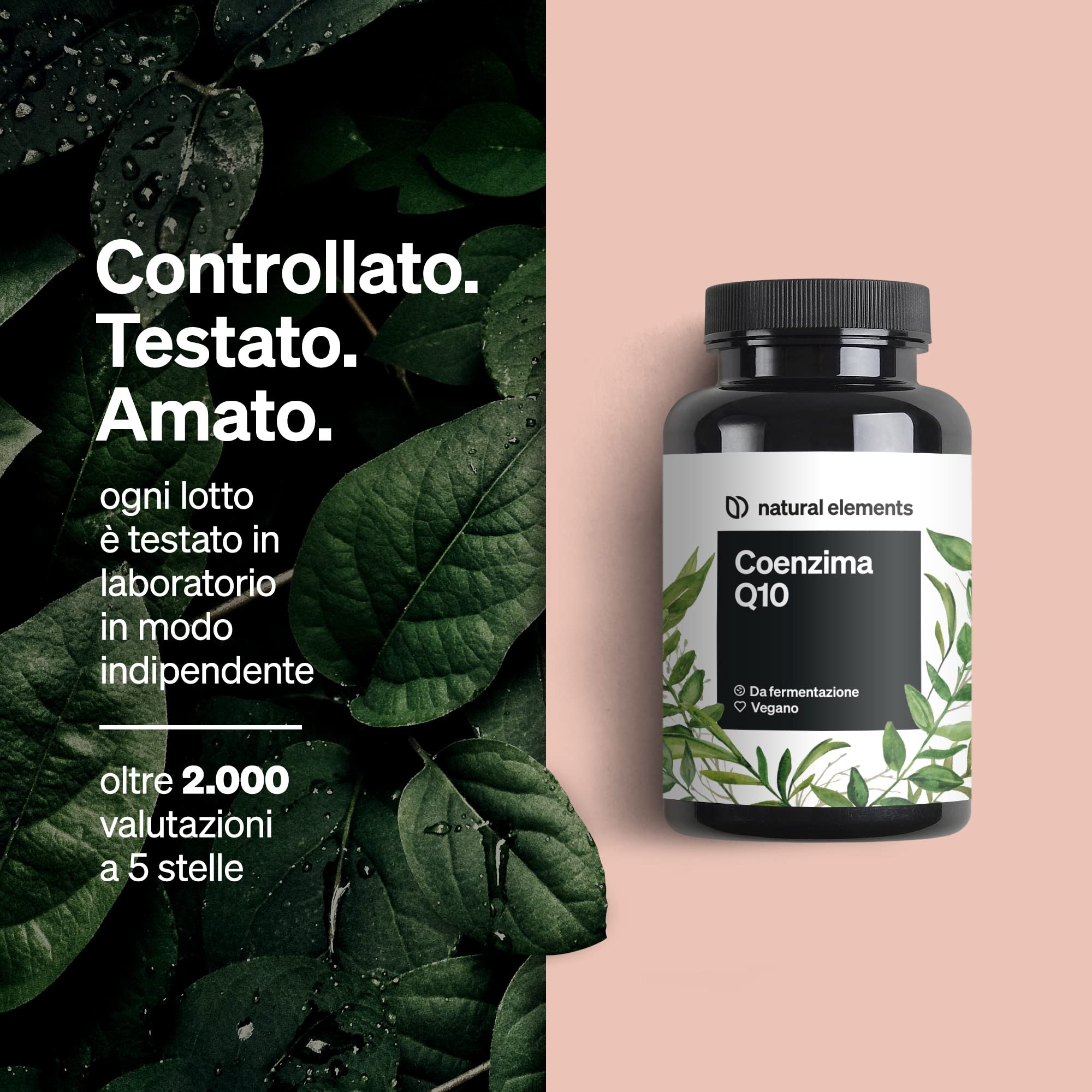 Coenzima Q10 puro 200mg – 120 capsule vegane – 4 mesi di durata – COQ10 di alta qualità dalla fermentazione del mais – Integratore Coenzima – alto dosaggio, testato in laboratorio