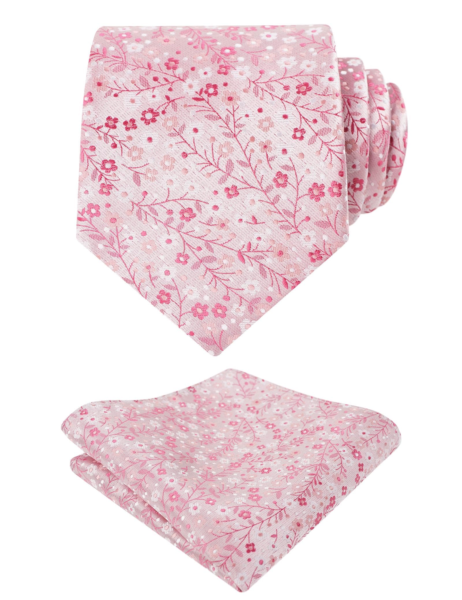 Alizeal Mens 3.15'' Floral Tie with Pocket Square