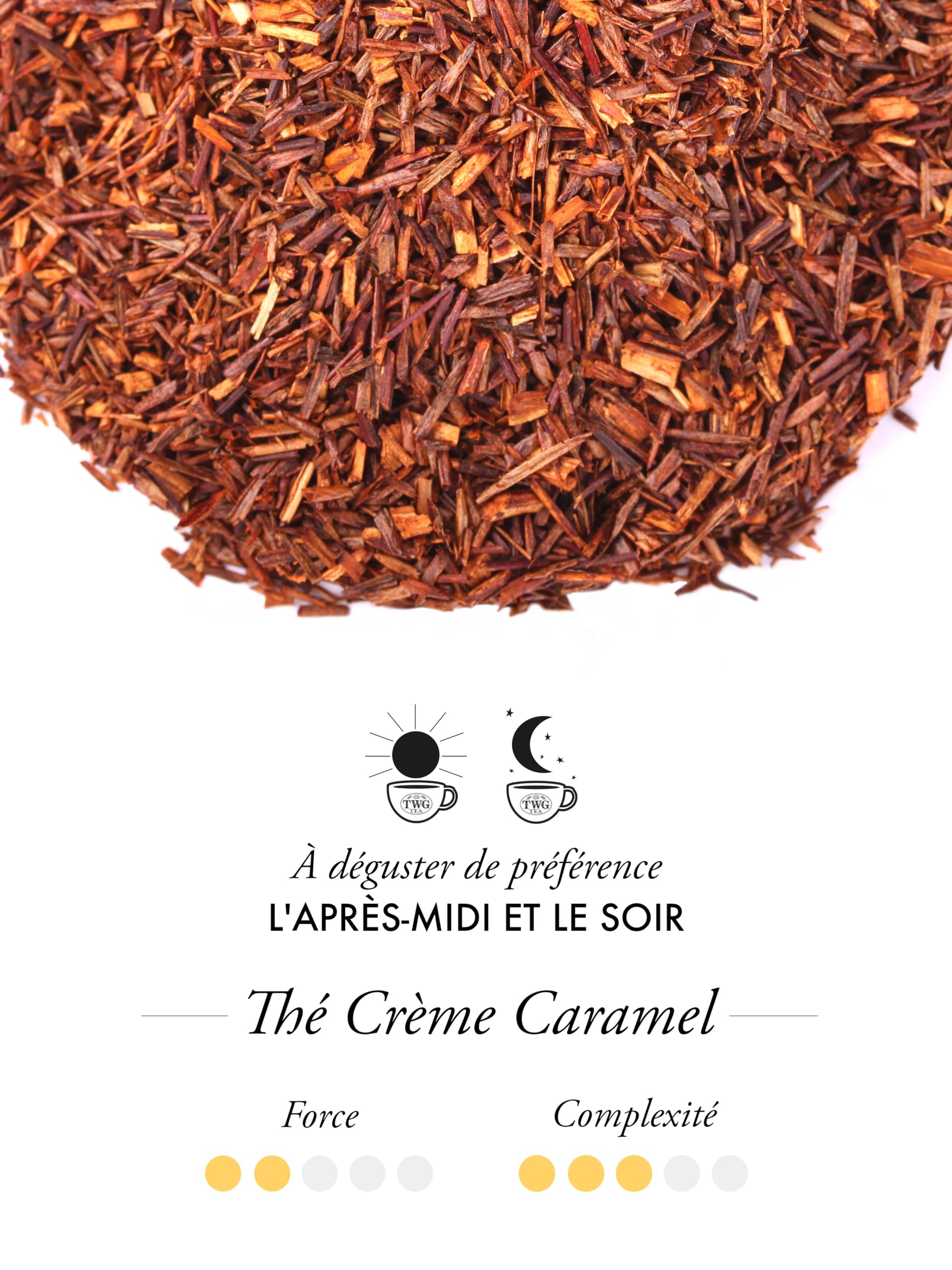 TWG Tea | Crème Caramel Tea | Thé Rooibos | Caramel Sans-Theine | 15 Sachets de Thé en Coton Cousus à la Main | Coffret Cadeau