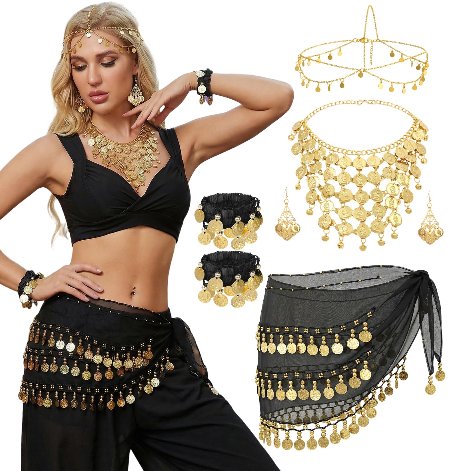 HarnyLoom 6 PCS Belly Dance Costume Accessories Women