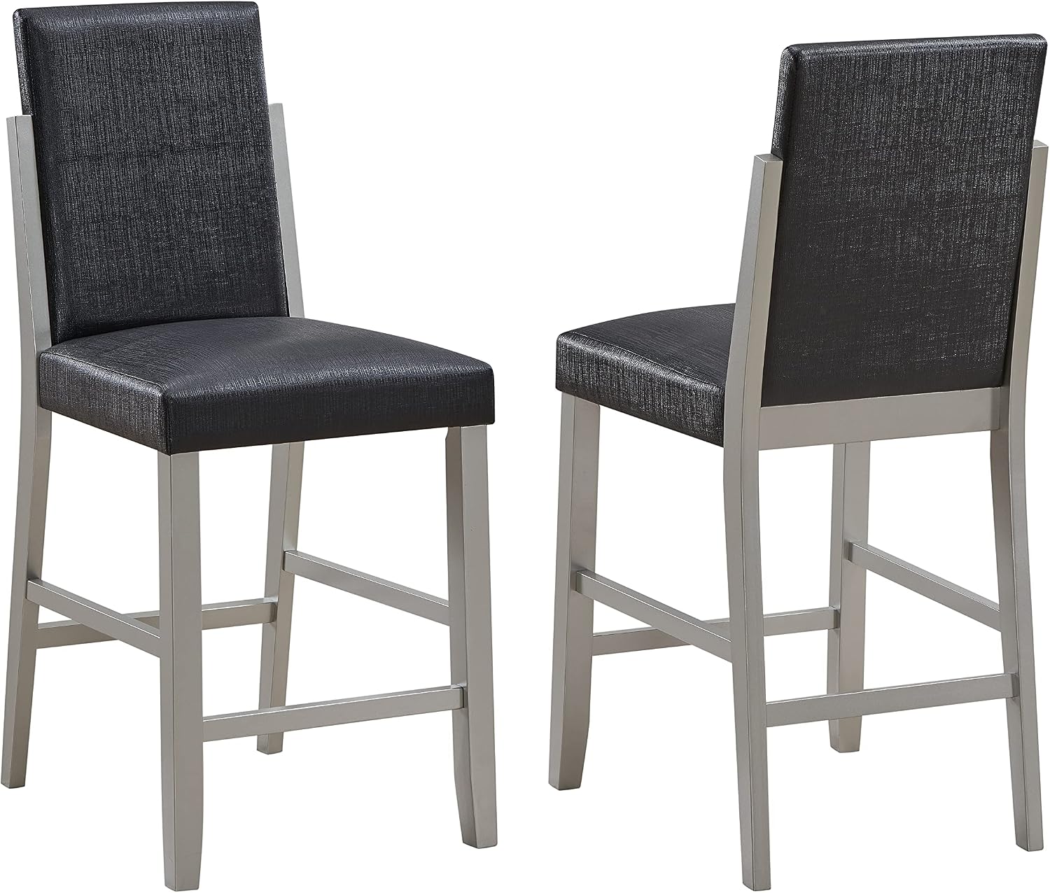 Kings Brand Furniture - Milton 24-Inch, Counter Height Bar Stools, 2-Pack, Champagne/Black