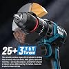 Cordless Power Drill Set for Makita 18V Battery, 90N.m Max Brushless Motor Electric Screwdriver, 25+3 Torque, 3/8 Chuck, 2 Speed, LED Light, 16Pcs Combi Hammer Drill with Case (NO Battery)