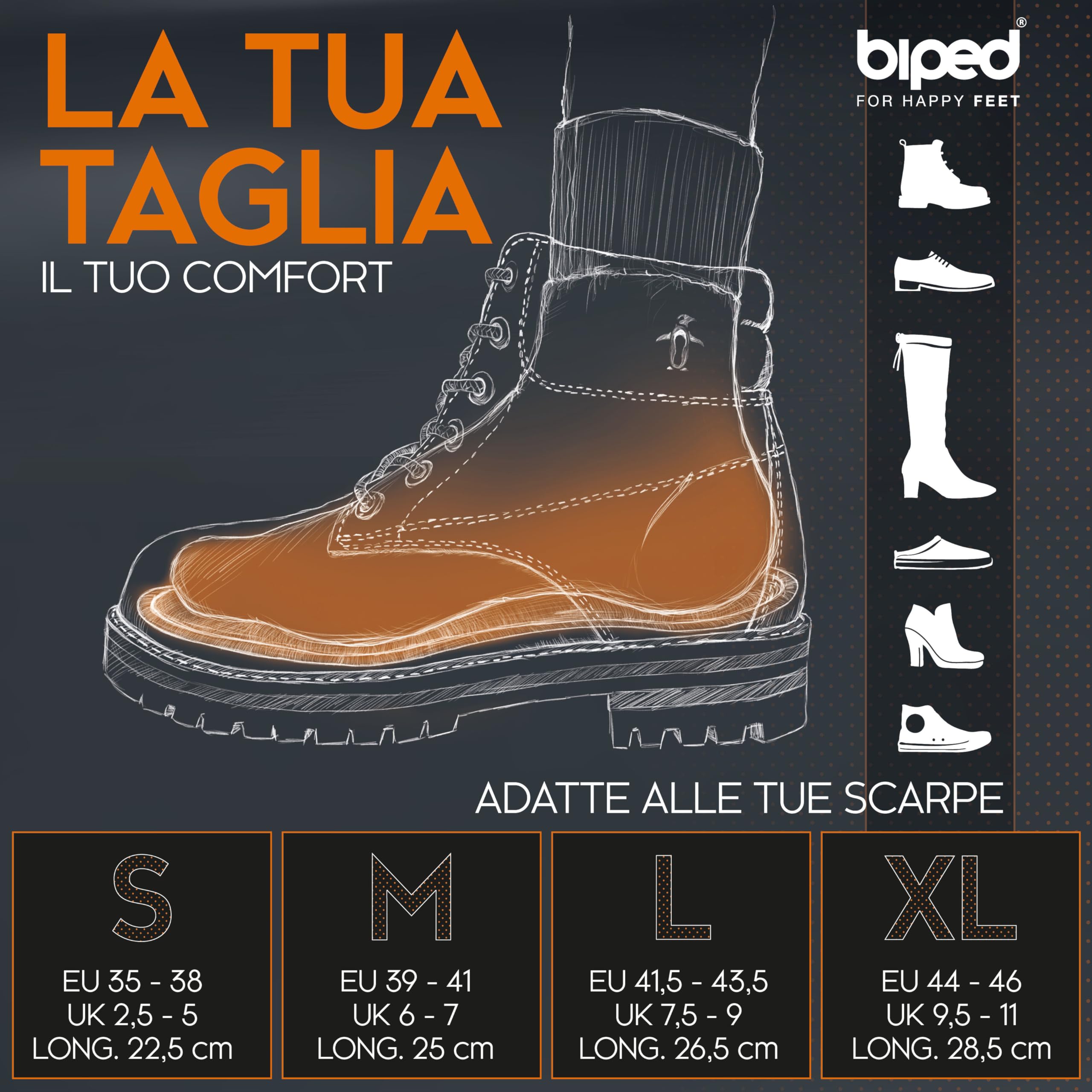 biped solette riscaldanti per scarpe – Set da 4 paia di scaldapiedi per uomo e donna – Solette termiche naturali monouso fino a 8 ore di calore – Attivazione all’aria z2940