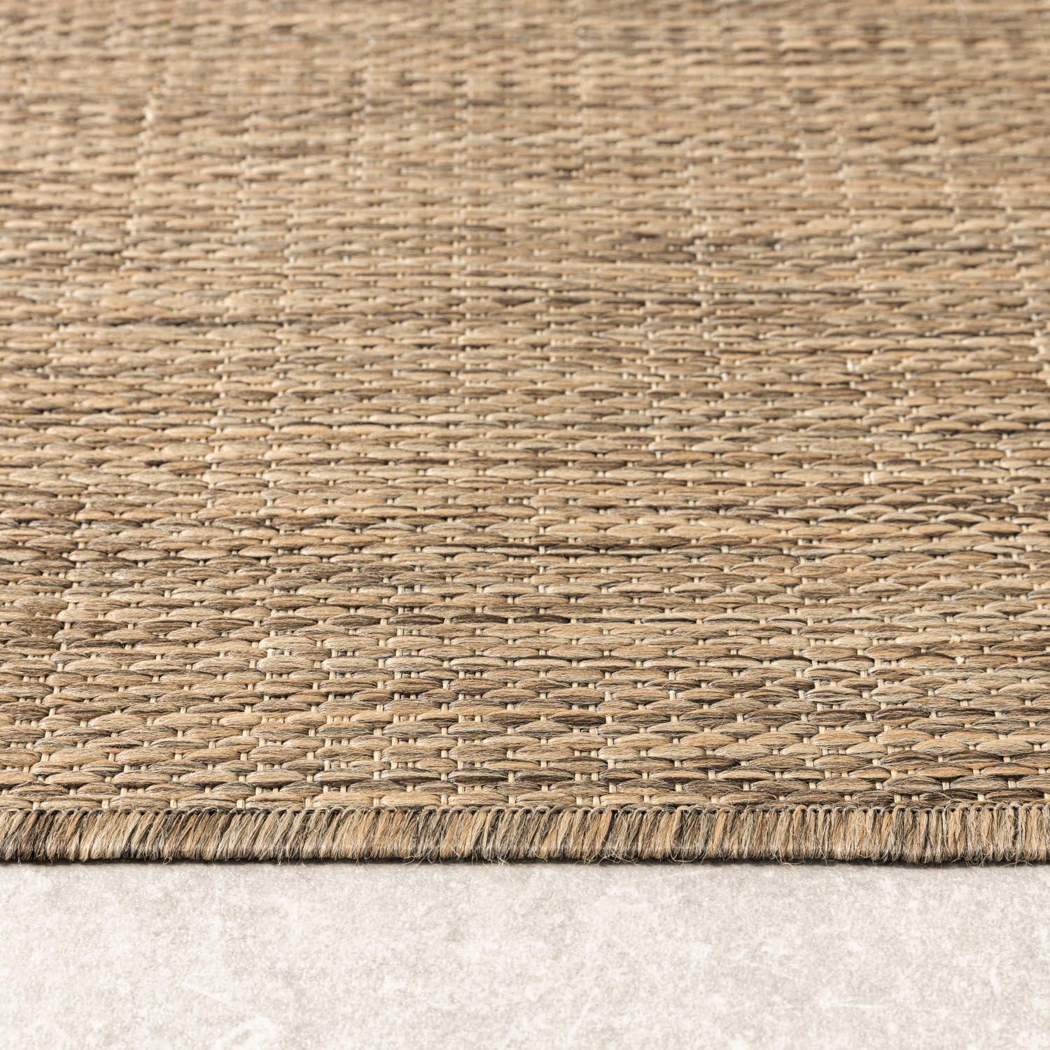 FRAAI | Home & Living Tapis d'extérieur - Malta Melange Naturel - 80x150 cm - Tapis Exterieur Resistant Pluie - Rectangulaire - Terrasse, Jardin, Balcon