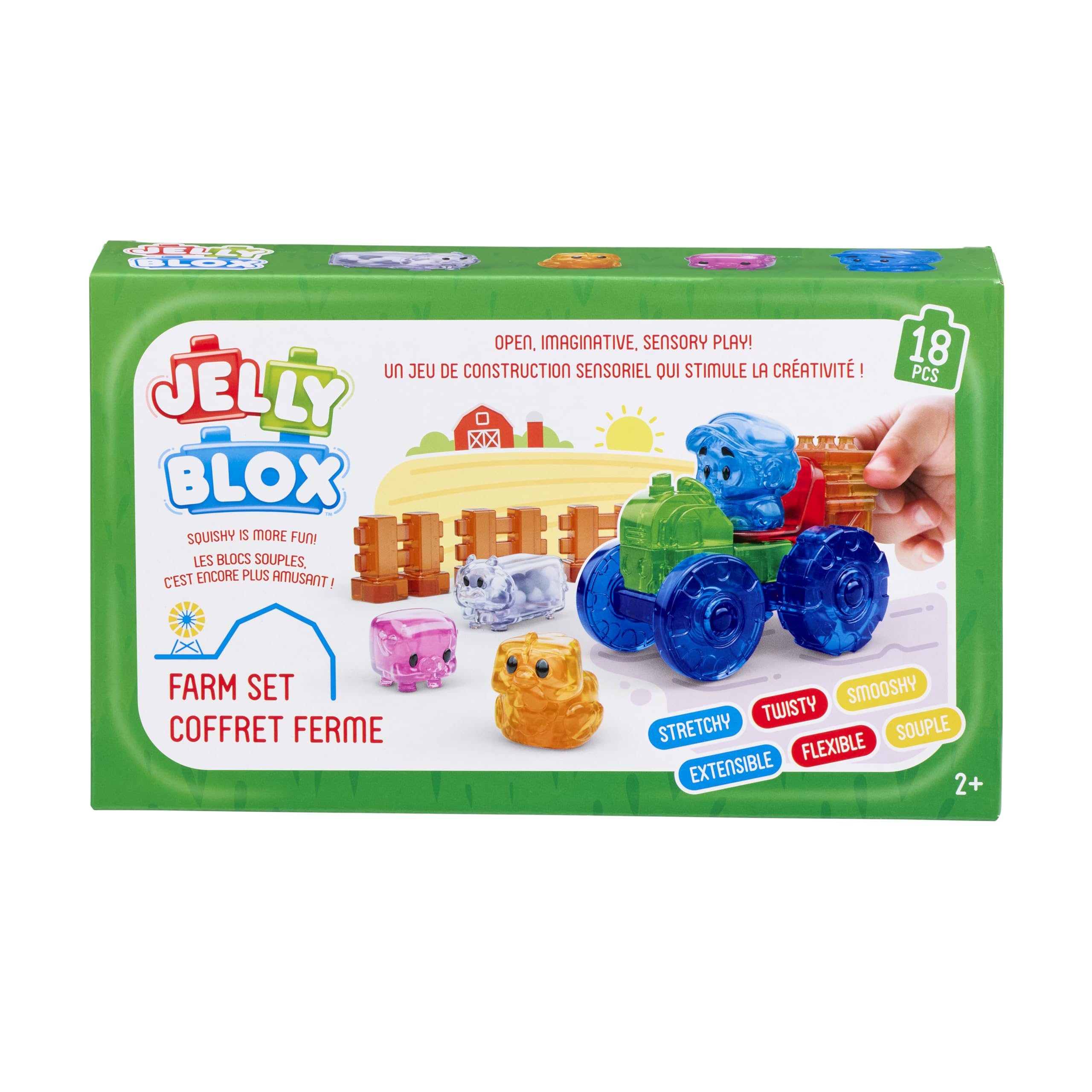 JELLY BLOX Jeu De Construction Enfants 2 Ans - 30 Blocs Sensoriels Souples | Boîte De Rangement Incluse