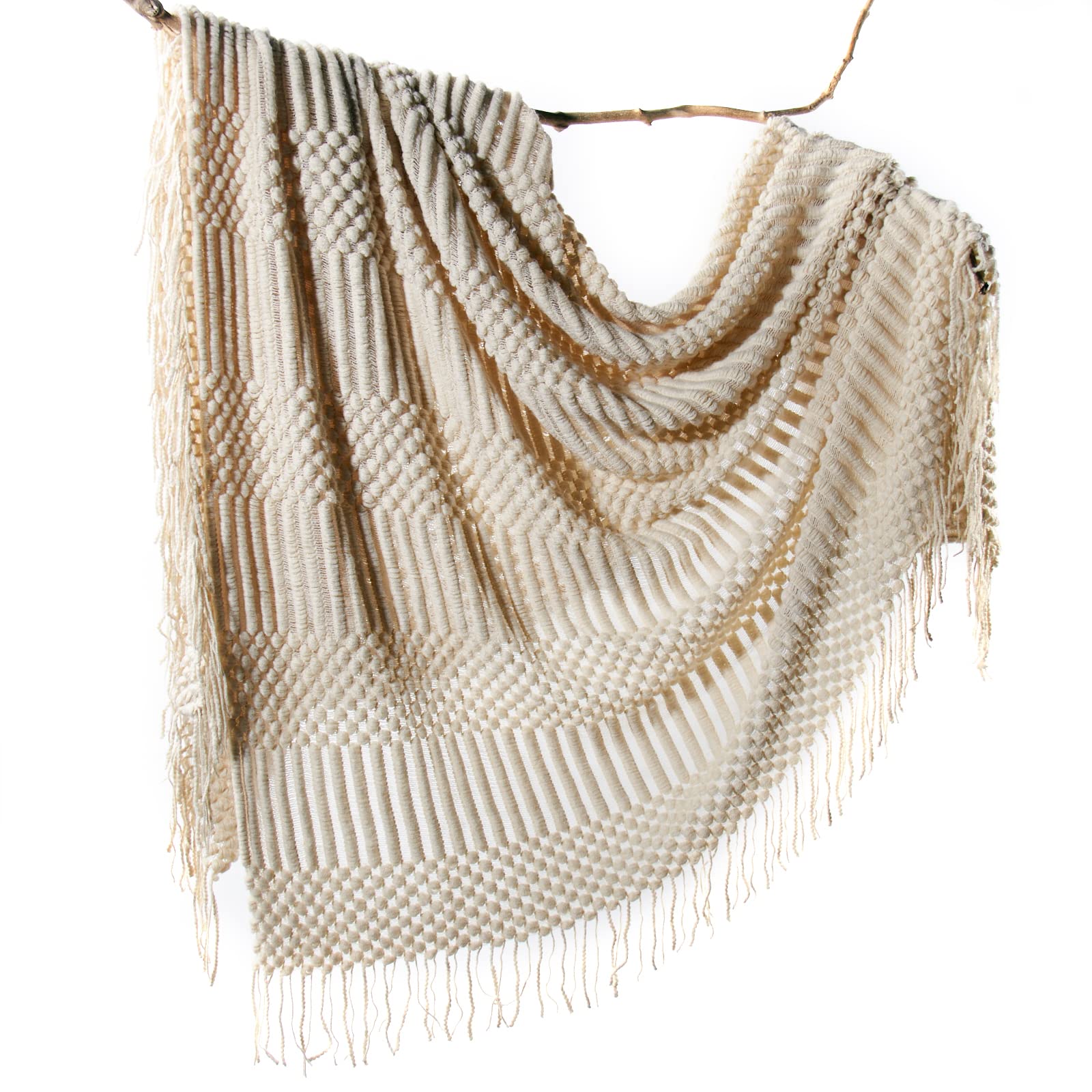 lifeinThrow Blanket for Couch-Soft Spring Knit Farmhouse Boho Throws,Cozy Knitted Small Lightweight Blankets&Throw with Tassel for Bed,Chair,Sofa,Living Room,Home Decor,Gift (Cream/Beige,50 * 60")