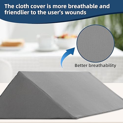 Miniatura 5 de Almohada de cuña de 34 pulgadas para dormir de lado, almohada de cuña lateral, cuñas de cama y posicionadores corporales para dormir de lado,