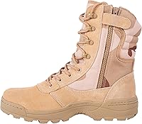 Vista 1 de Botas tácticas militares para hombre con cremallera lateral, botas de combate para la jungla del ejército