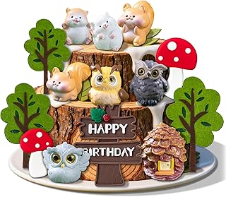 Squirrel Owl Cake Topper Woodland Animal Cake Toppers Woodland Cake Topper Owl Theme Cake Figures Decorations