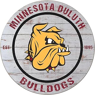 KH Sports Fan Minnesota Duluth Bulldogs Weathered Circle Sign, 20x20 Inches, Bulldogs Decor for Dorm Room, Bedroom, Fan Cave, Living Room; Display Your Team Spirit with This Unique University of Minnesota Duluth Bulldogs Wall Art