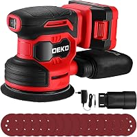 Șlefuitor cu excentric fără fir DEKOPRO 20V 125 mm, 6 viteze, 13000 rpm, 2000 mAh, cu sac de colectare a prafului și 15 discuri abrazive pentru șlefuirea lemnului 1