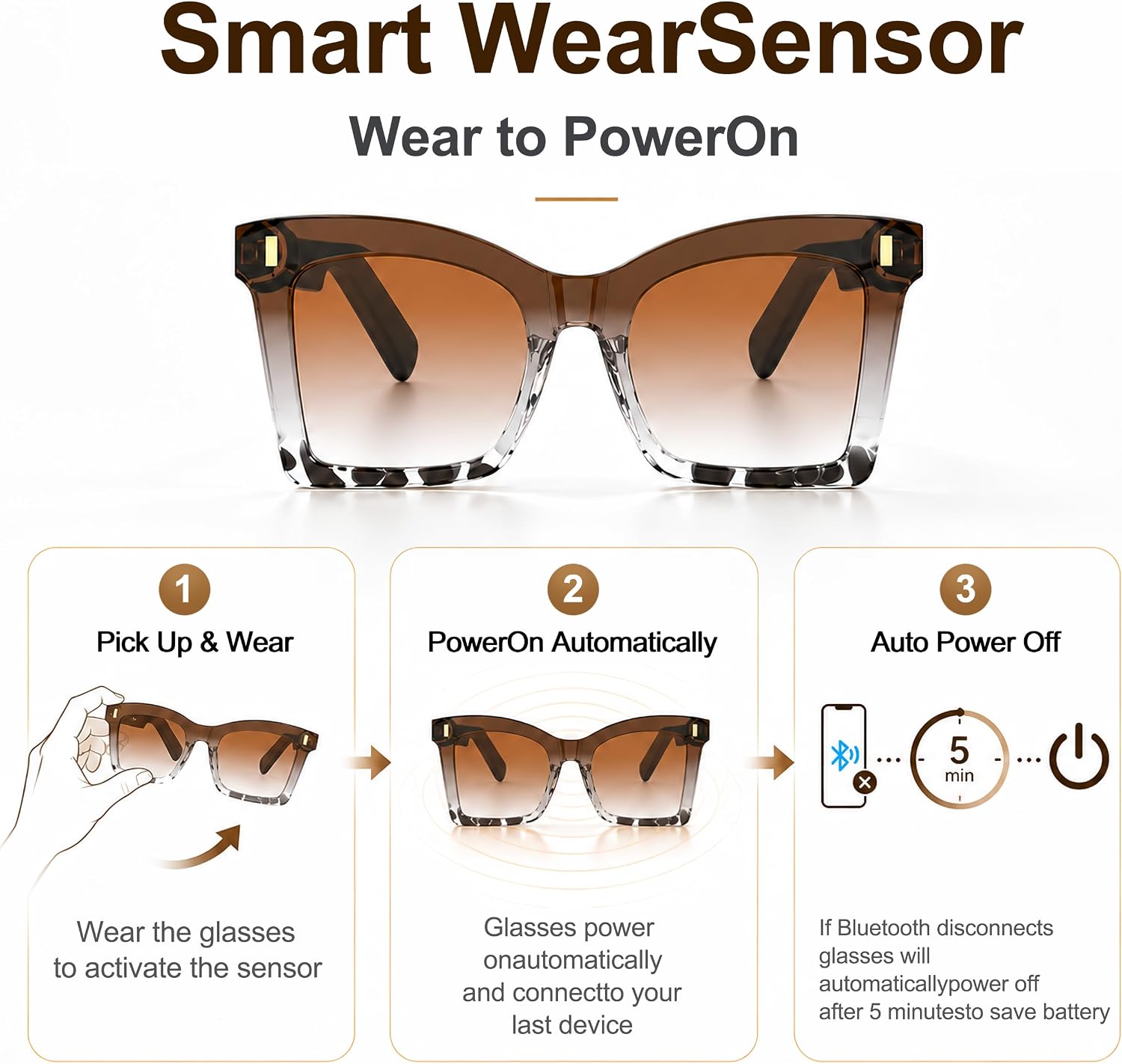 BT Smart Glasses for Women – Open-Ear Sunglasses with Speakers