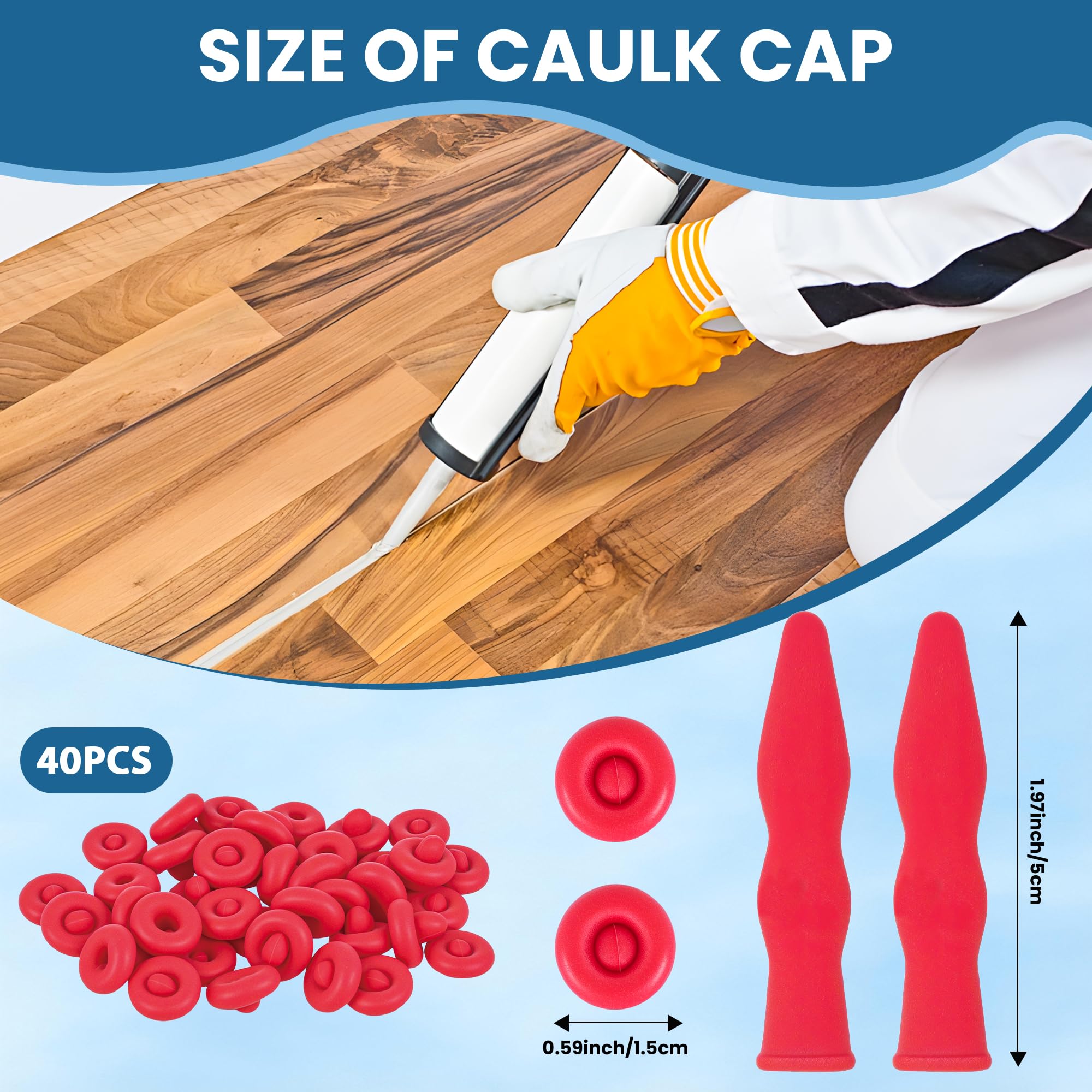 Caulk Tube Caps - Keep Sealant Fresh & Leak-Proof -2 Caulk Tube Caps - Keep Sealant Fresh & Leak-Proof -2