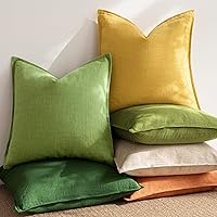 Vista 156 de Foindtower Paquete de 2 fundas de almohada decorativas de lino y liso, funda de cojín decorativa suave, estilo bohemio campestre para silla, sofá