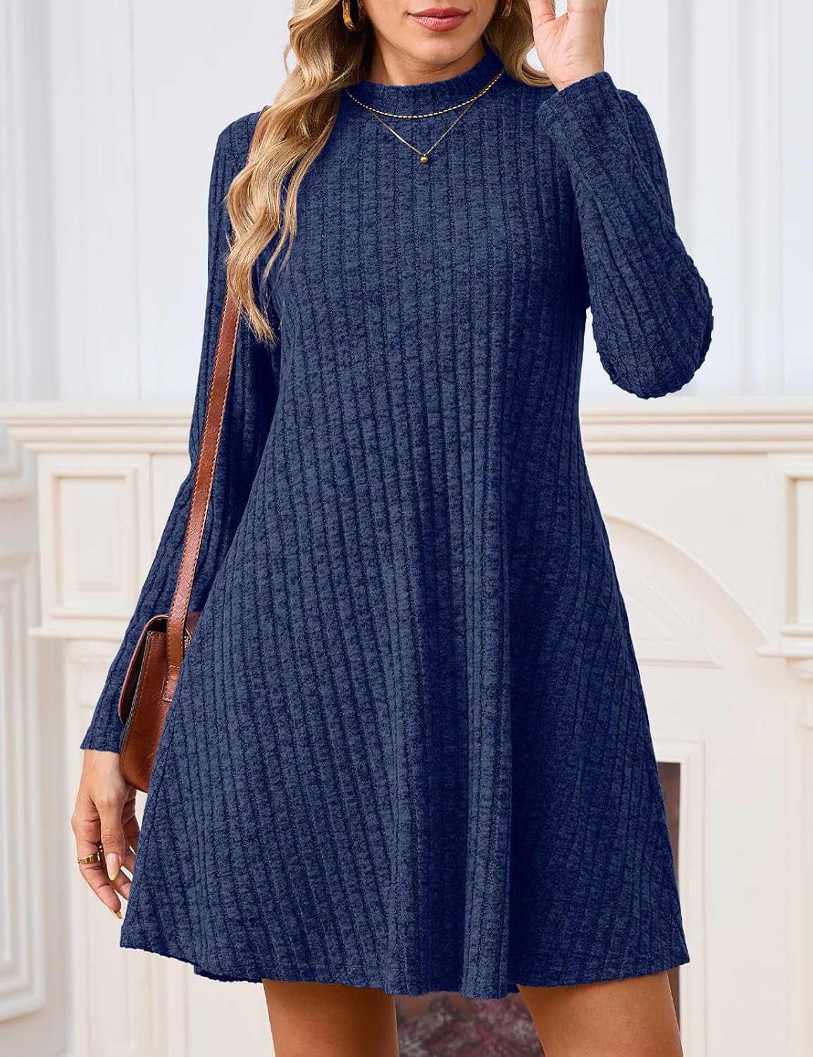 JollieLovin Women Plus Size Sweater Dresses Long Sleeve 2025 Casual Fall Winter Tunic Dress with Pockets - Image 5