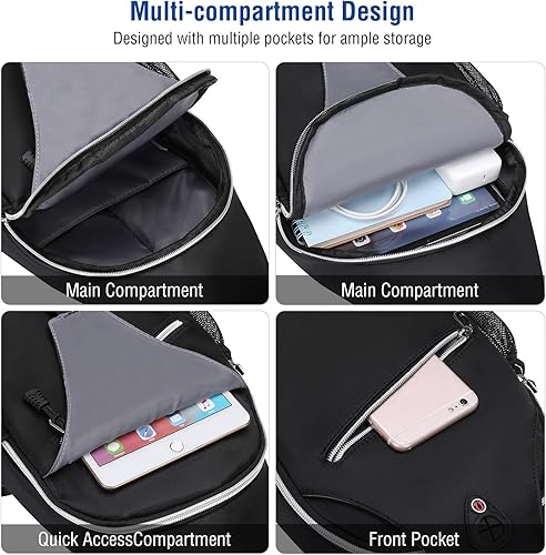 Vista 87 de Mosiso - Mochila bandolera multiusos, para viajes, senderismo, etc.