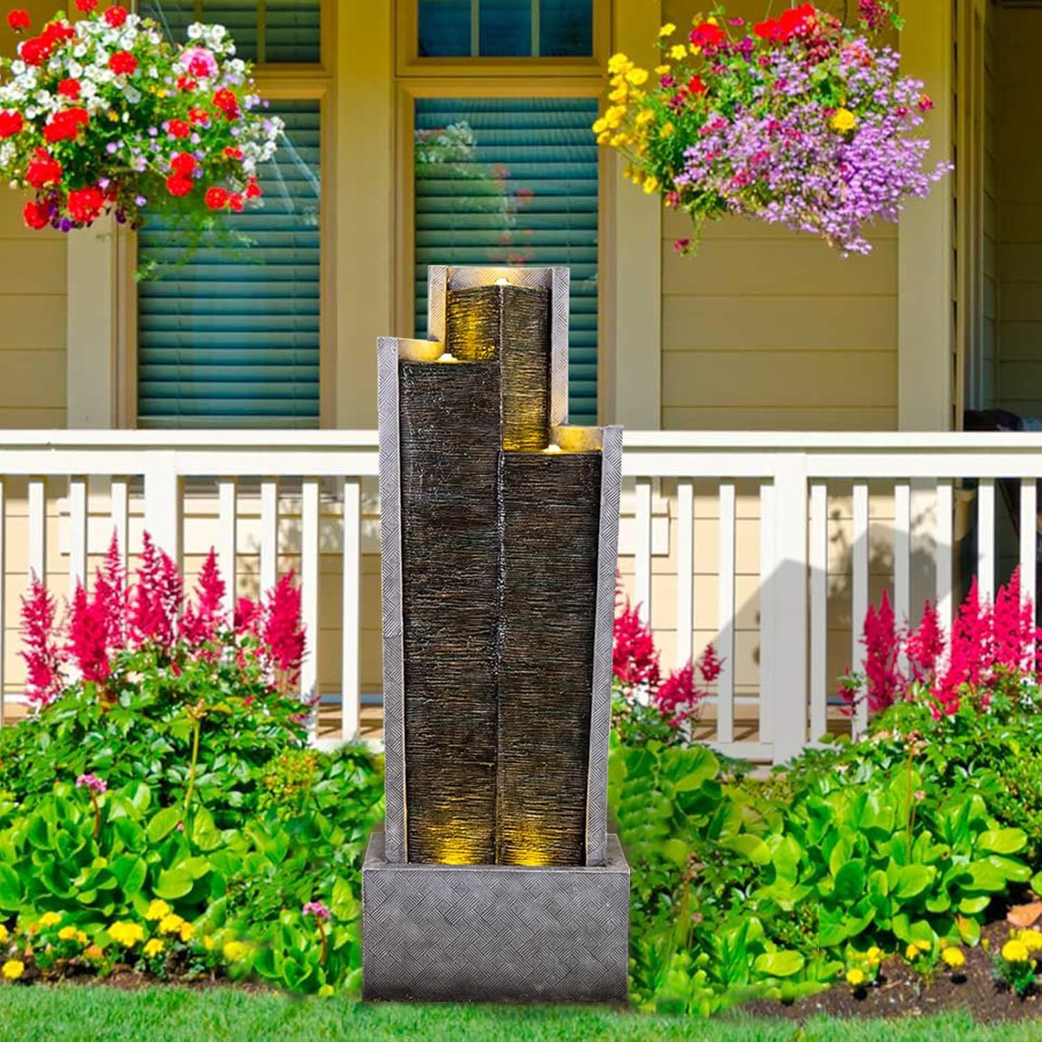 SERBILHOME 49.61 Inch Water Fountain Modern Indoor/Outdoor