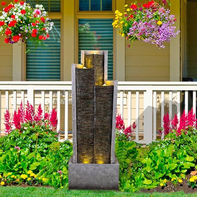 SERBILHOME 49.61 Inch Water Fountain Modern Indoor/Outdoor