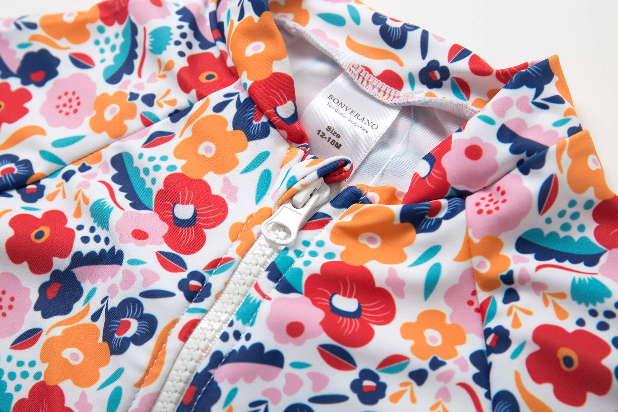 BONVERANO Baby Mädchen Badeanzug EIN stück Kurzärmel-Kleidung UV-Schutz 50+ Badekleidung MIT Einem Reißverschluss…
