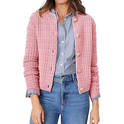 PRETTYGARDEN Women's Knit Cardigan Sweaters Casual Long Sleeve Open Front Button Down Trendy Jackets Outerwear
