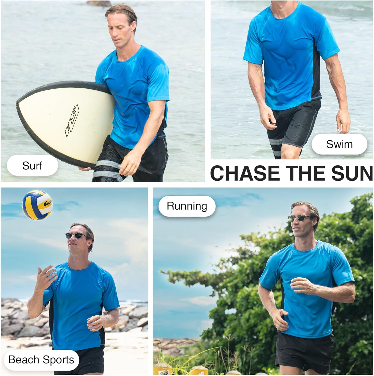 Kanu Surf Mens Short Sleeve UPF 50 Swim Shirt Rash Guard Sun Shirt (Regular & Extended Sizes) - Image 5