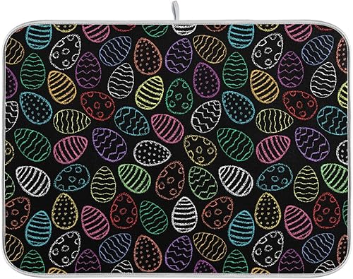 Miniatura 1 de Chalk Easter Eggs Children Drawing Dish Drying Mat Washnable Absorbent Drying Mat For Kitchen Counter Dish Drainer Cloth Tapete Para Cocina 16'' x