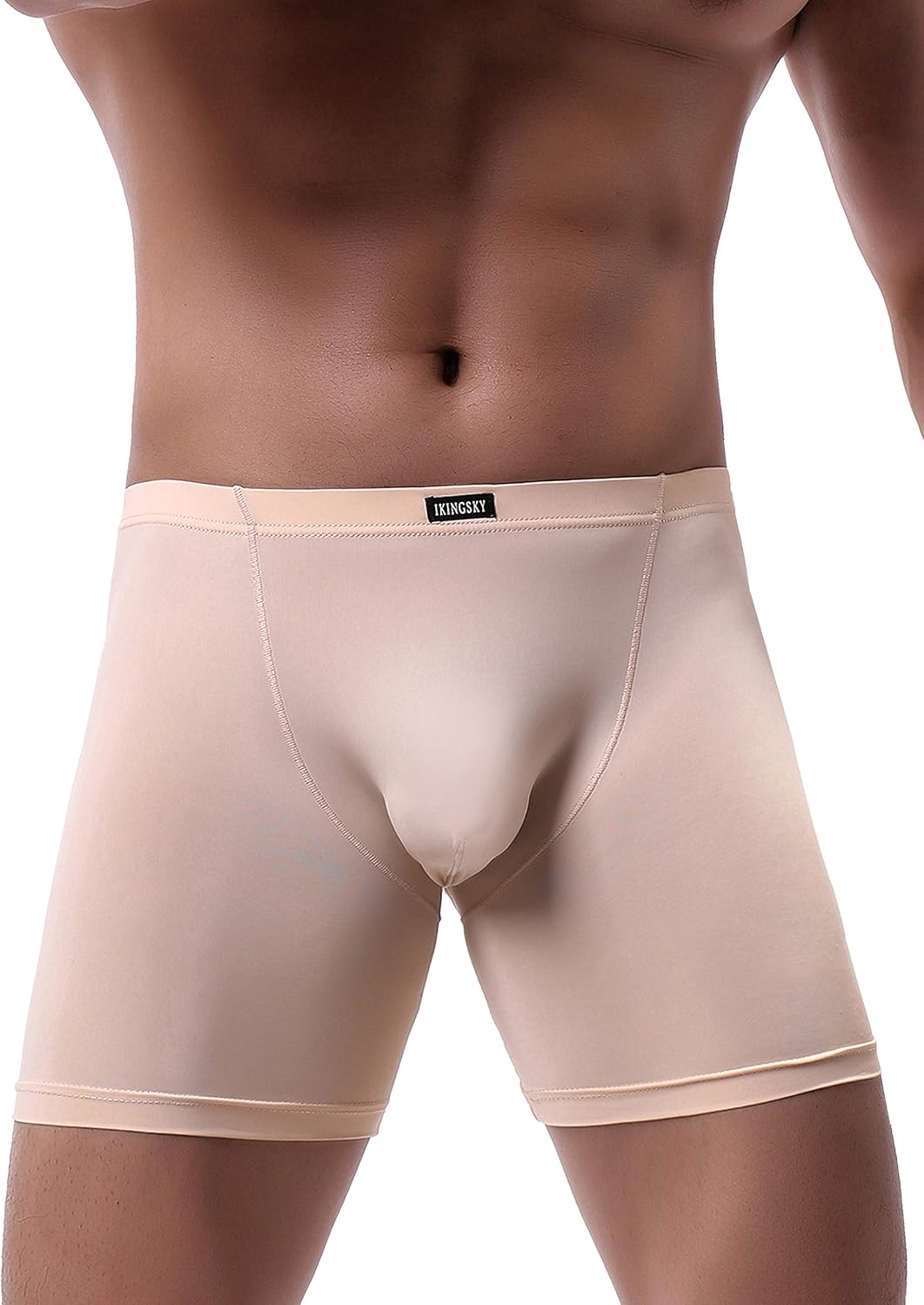 iKingsky Men's Long Leg Boxer Briefs Seamless Front Breathable Trunks Silky No Ride Up Underwear Stretch Men Underpanties - Image 3