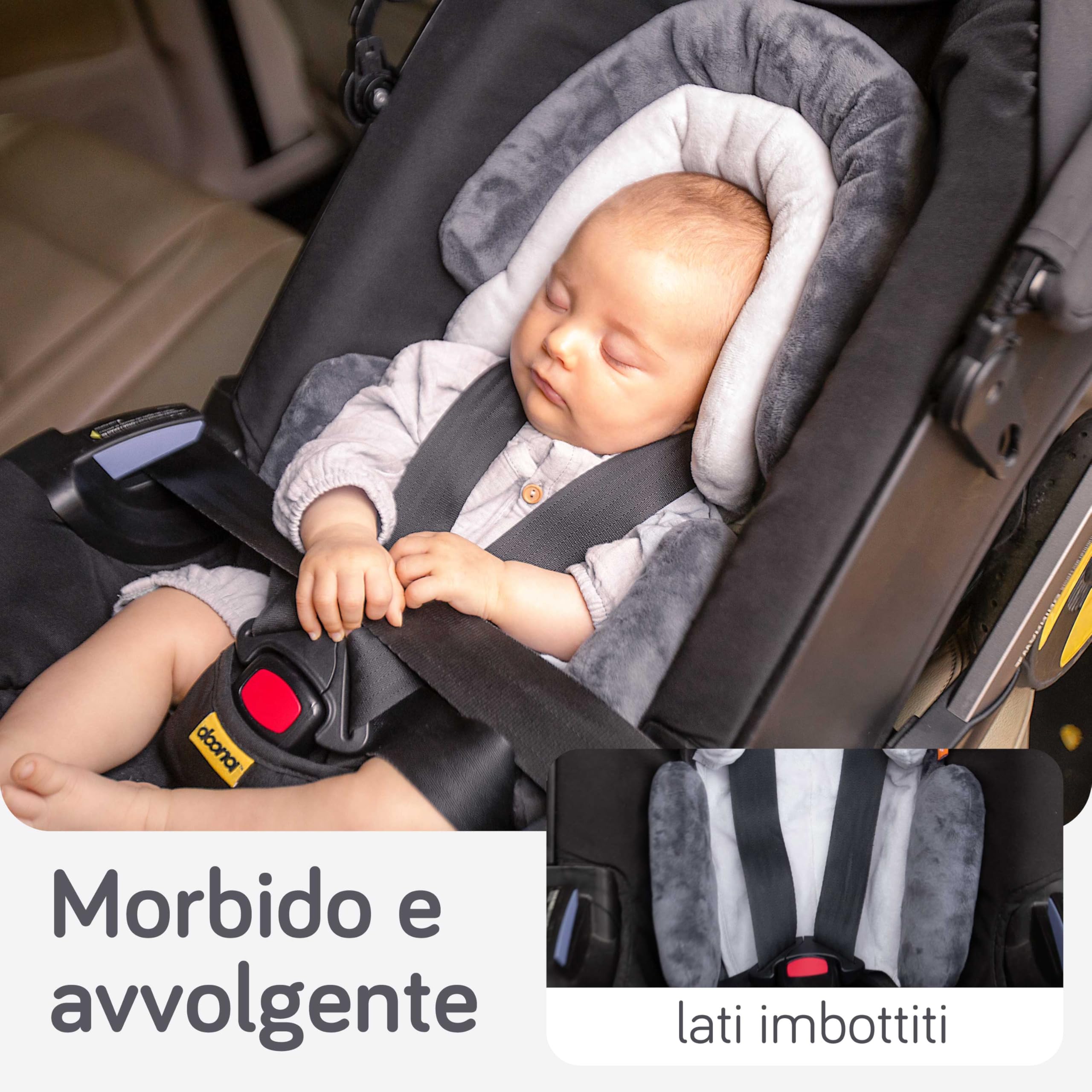 Baby Uma 2-in-1 Riduttore Ovetto Universale Neonato & Bebè (0-12 Mesi) - Riduttore Seggiolino Auto Ultra-morbido - Riduttore Passeggino & Supporto Testa Lavabile in Lavatrice