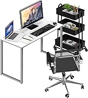 Vista 99 de SHW Mission - Escritorio para computadora de oficina en casa, de 32 pulgadas, nogal