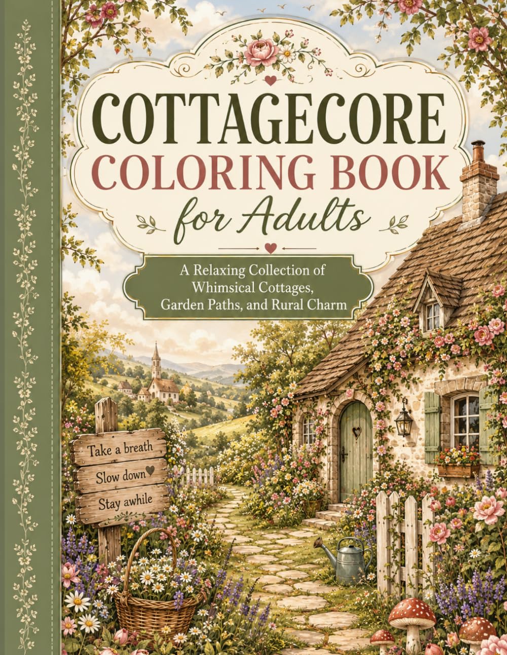 Cottagecore Coloring Book for Adults: A Relaxing Collection of Whimsical Cottages, Garden Paths, and Rural Charm