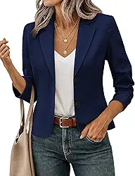 Blazer feminino casual de negócios, gola lapela, manga comprida, trabalho, escritório, totalmente forrado, P-GG