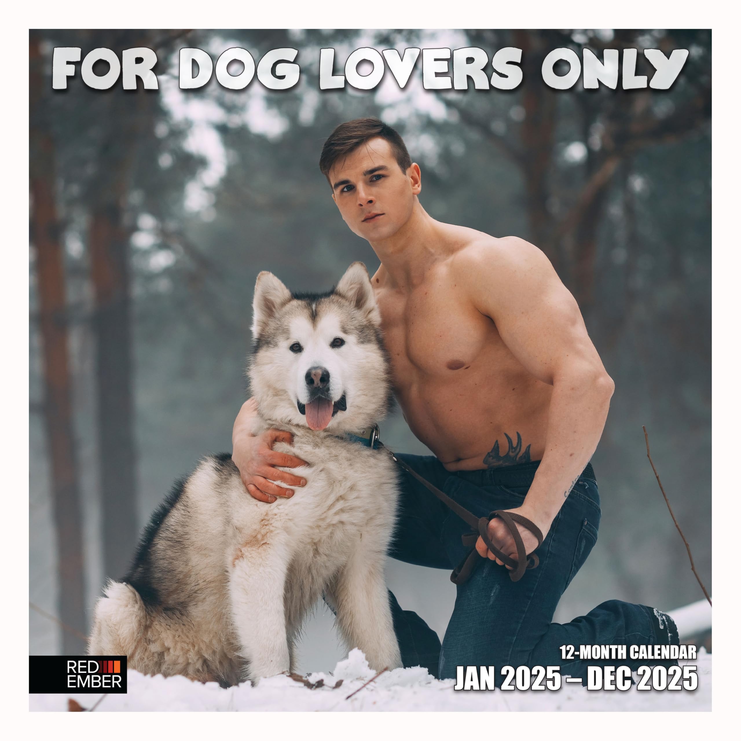 RED EMBER Calendario mensual de pared colgante 2025 para amantes de los perros, abierto de 12 x 24 pulgadas, papel grueso y resistente, regalo