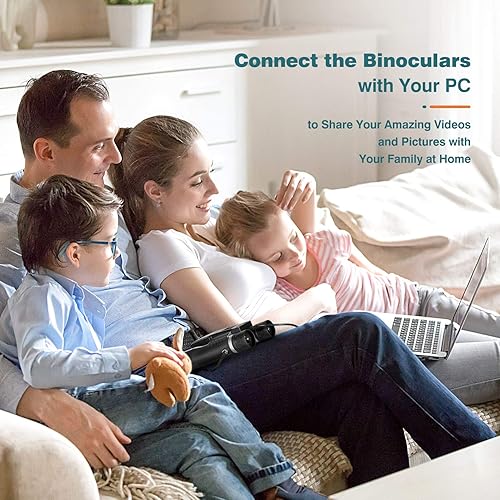 Miniatura 7 de Binoculares digitales 5M de 2 pulgadas LCD de 32 GB con cámara de 12 x 32 pulgadas, videocámara para observación de aves, juego de fútbol y concierto