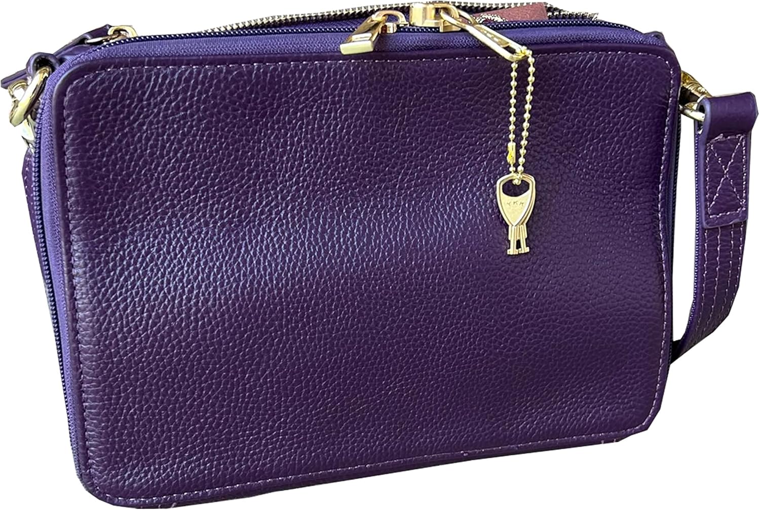 Roma Leathers Gun Concealment Purse - Cowhide Leather - Purple