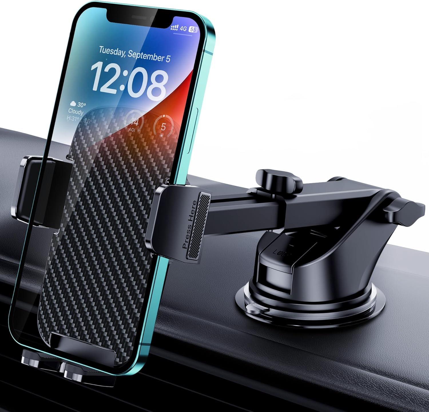 Phone Holders for Car [Military-Grade Suction] Phone Stand for Car Phone Holder Mount Automobile Cell Phone Holder Car Mount for iPhone Universal Car Dashboard Mount Fit Smartphone