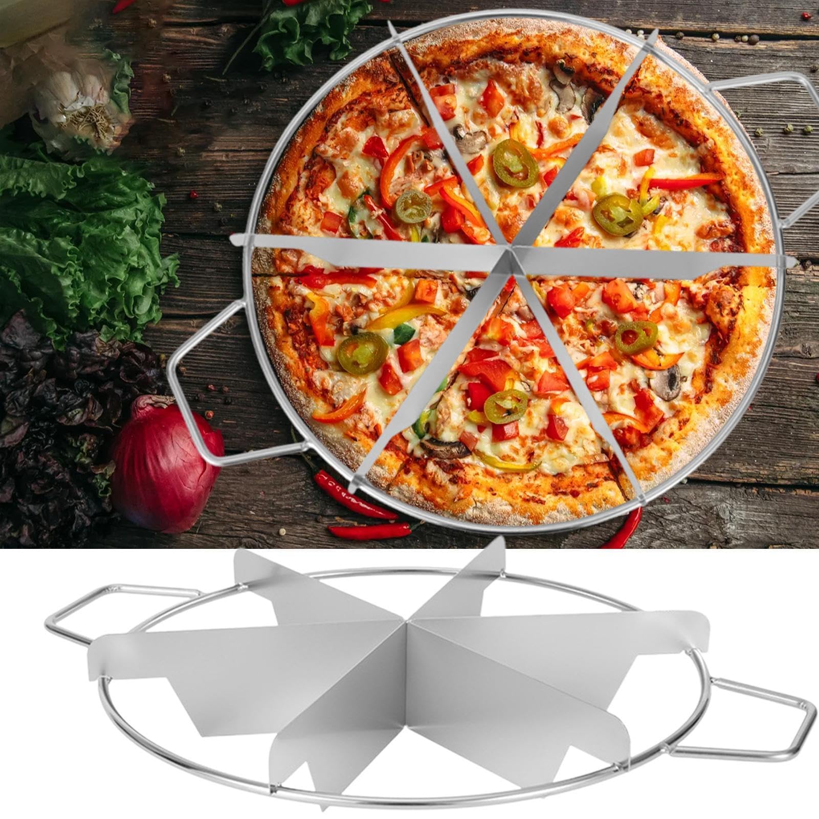 Kuchen-Portionsschneider Teiler Edelstahl Pie Käsekuchen Pizza Gebäck | Kuchenschneider für gleichmäßige Stücke Für Kuchen Käsekuchen Pizza Bäckerei Restaurant Party Geburtstag