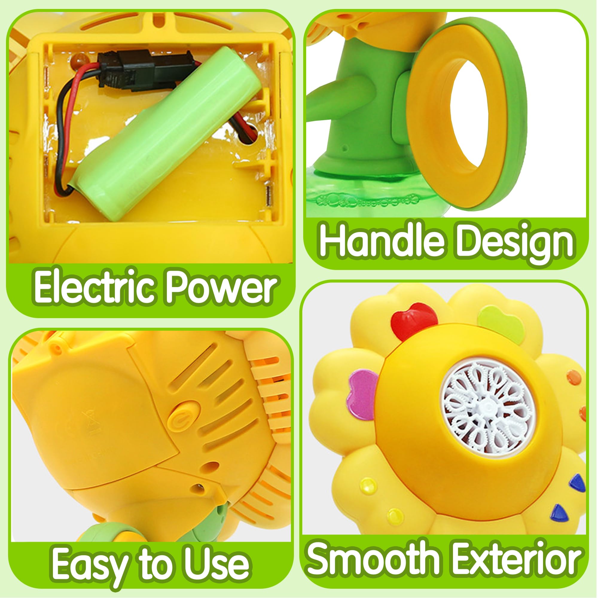 Máquina de Burbujas Florales, Máquina Automática de Burbuja con Luz, Bubble Blower con Concentrado de Burbujas y Batería Recargable, Juguete para 3-8 Años Niño Fiesta Cumpleaños al Aire Libre Regalo