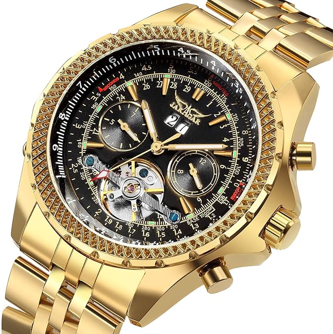 Men Automatic Dress Wrist Watch Luxury Business Classic Stainless Steel Skeleton Watch for Men