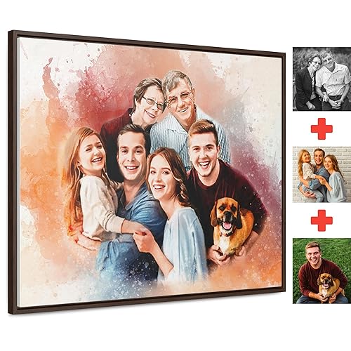 Personalized Watercolor Family Portrait From Photo - Custom Memorial Gifts