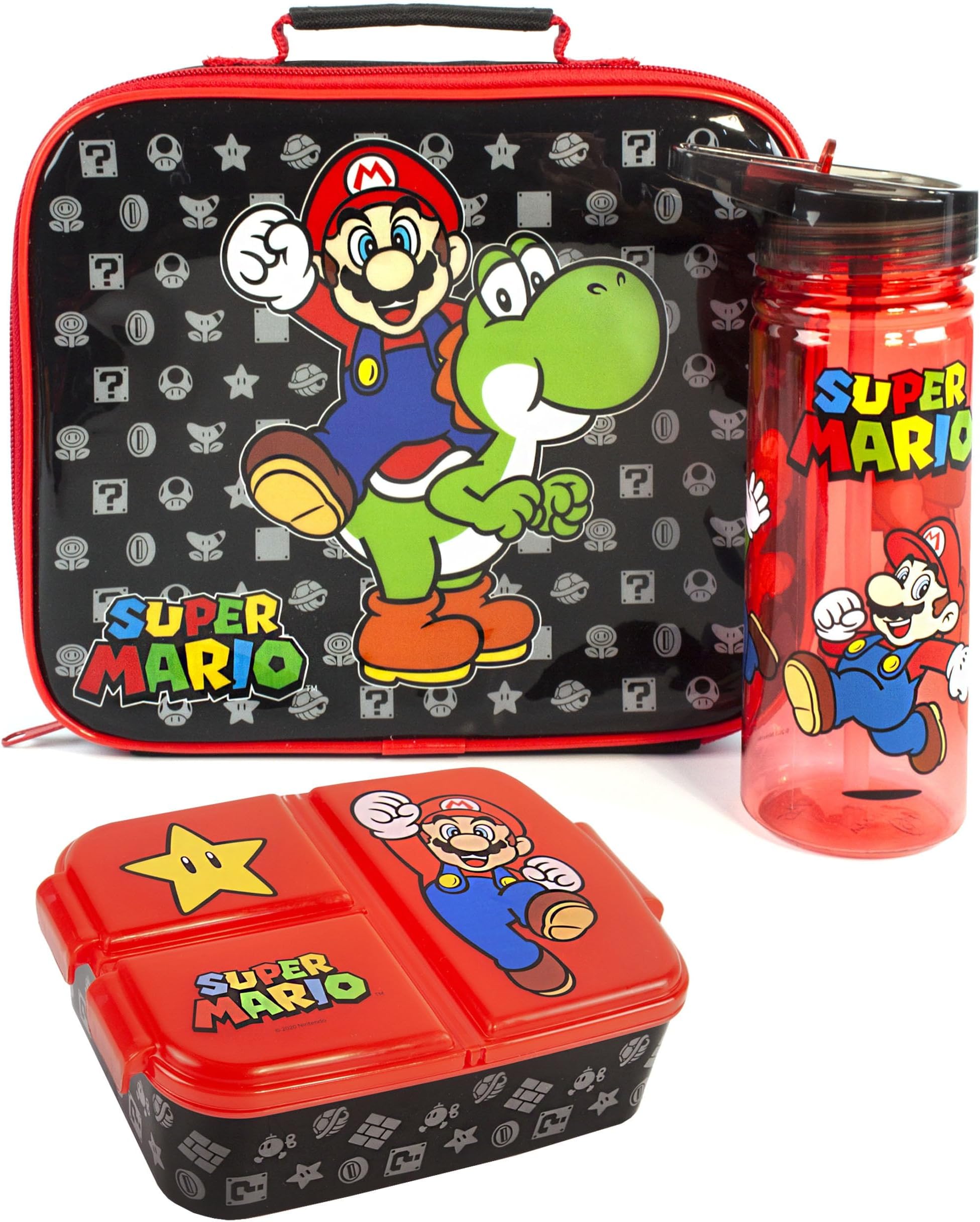Nintendo Kids Lunch Box Set Yoshi Food Bag BPA Free Water Bottle Snack Pot School Lunch Containers