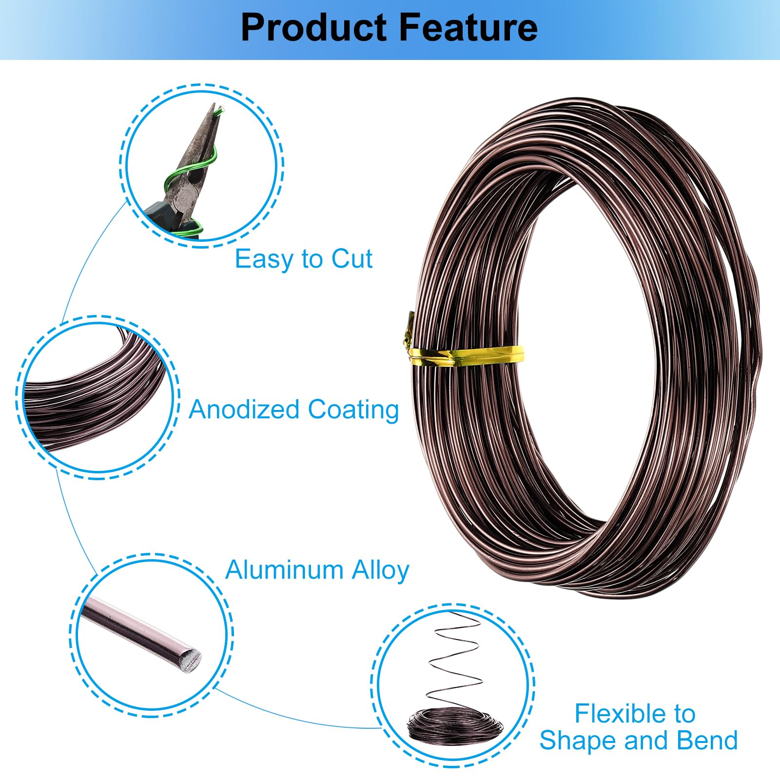 PATIKIL 1mm/1.5mm/2mm Bonsai Training Wire - Image 3