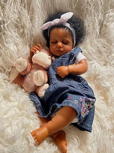 Miniatura 2 de KOKOMANDY Rebrorn Baby - Muñecas de bebé negras realistas de silicona de 20 pulgadas, muñecas de bebé recién nacidas que se ven reales y realistas,