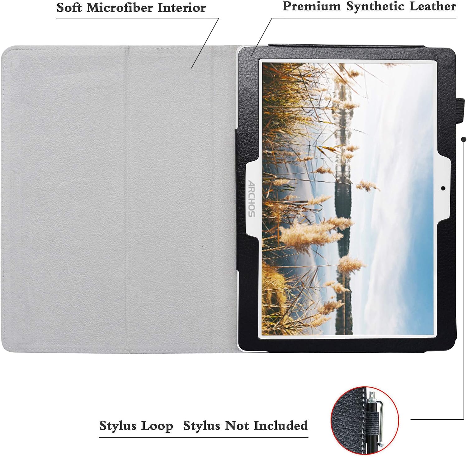 Digiland DL1036 10.1 Tablet Case,Bige PU Leather Folio 2-Folding Stand Cover for 10.1" Digiland DL1036 Tablet (Not fit DL1016 /DL1023),Love Tree