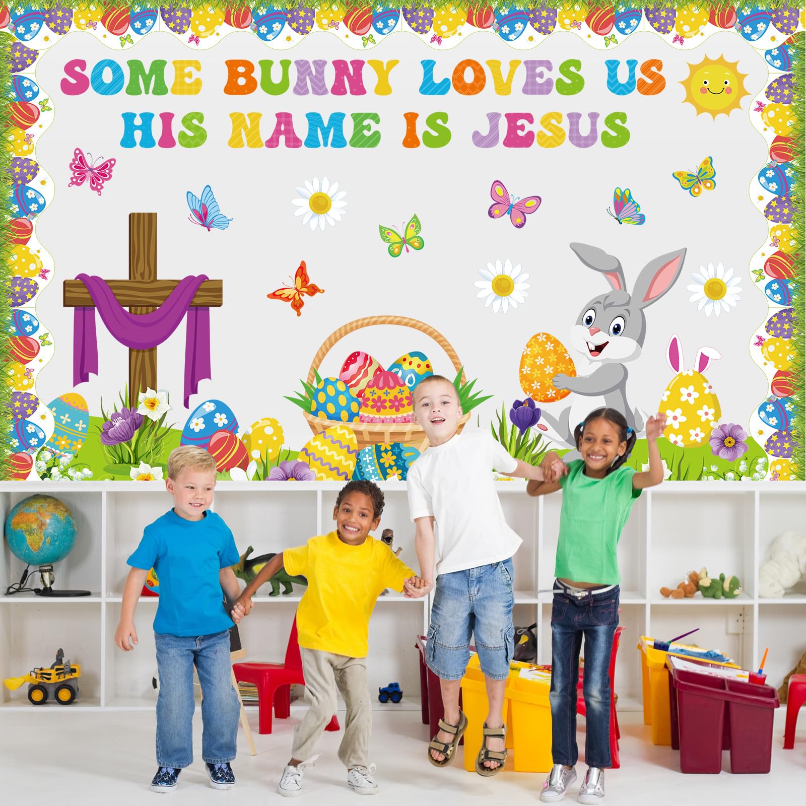 Snapklik.com : Pasimy Easter Bulletin Board Decorations Set Christian ...