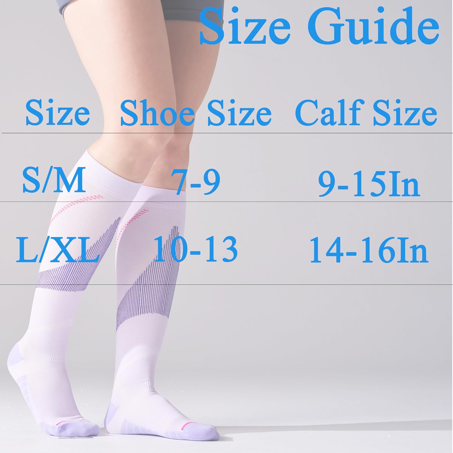 4 Pairs Compression Socks For Women 15-20mmHg Graduated Compression Circulation Support Socks For Running Athletic - Image 2