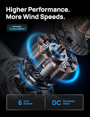 Miniatura 4 de Dreo Ventiladores de techo con luces y control remoto, perfil bajo de 44 pulgadas, ventilador de techo negro empotrado para dormitorio, motor Negro