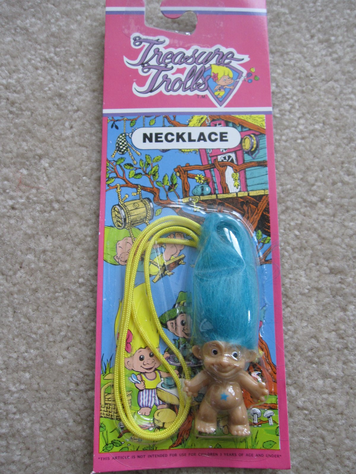 Treasure Troll Necklace with Teal Hair